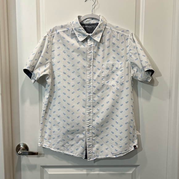 Airwalk Pineapple Print Casual Short Sleeve Button-Up - Picture 2 of 11